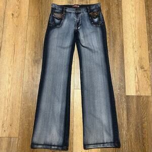 Vtg Y2K Colombian Levanta Cola Butt-Lift Jeans 14 Embroidered Bratz Trashy-Chic